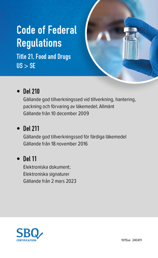 Picture of Code of federal regulations. Title 21, Food and drugs (21CFR210-211-11 EN/SV)